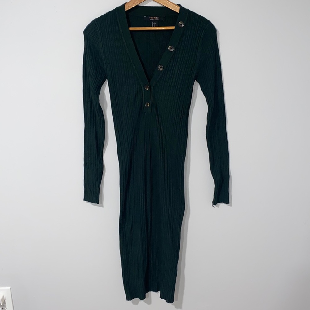 2/$24 - Forever 21 Contemporary Midi Ribbed Dress Size S